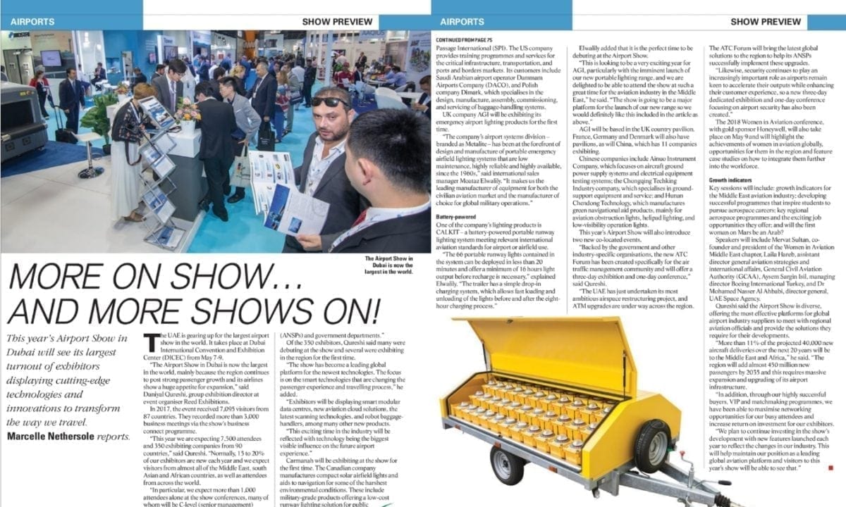 Arabian Aerospace Feature on Aeronautical & General Instruments (AGI) Ltd CALKIT
