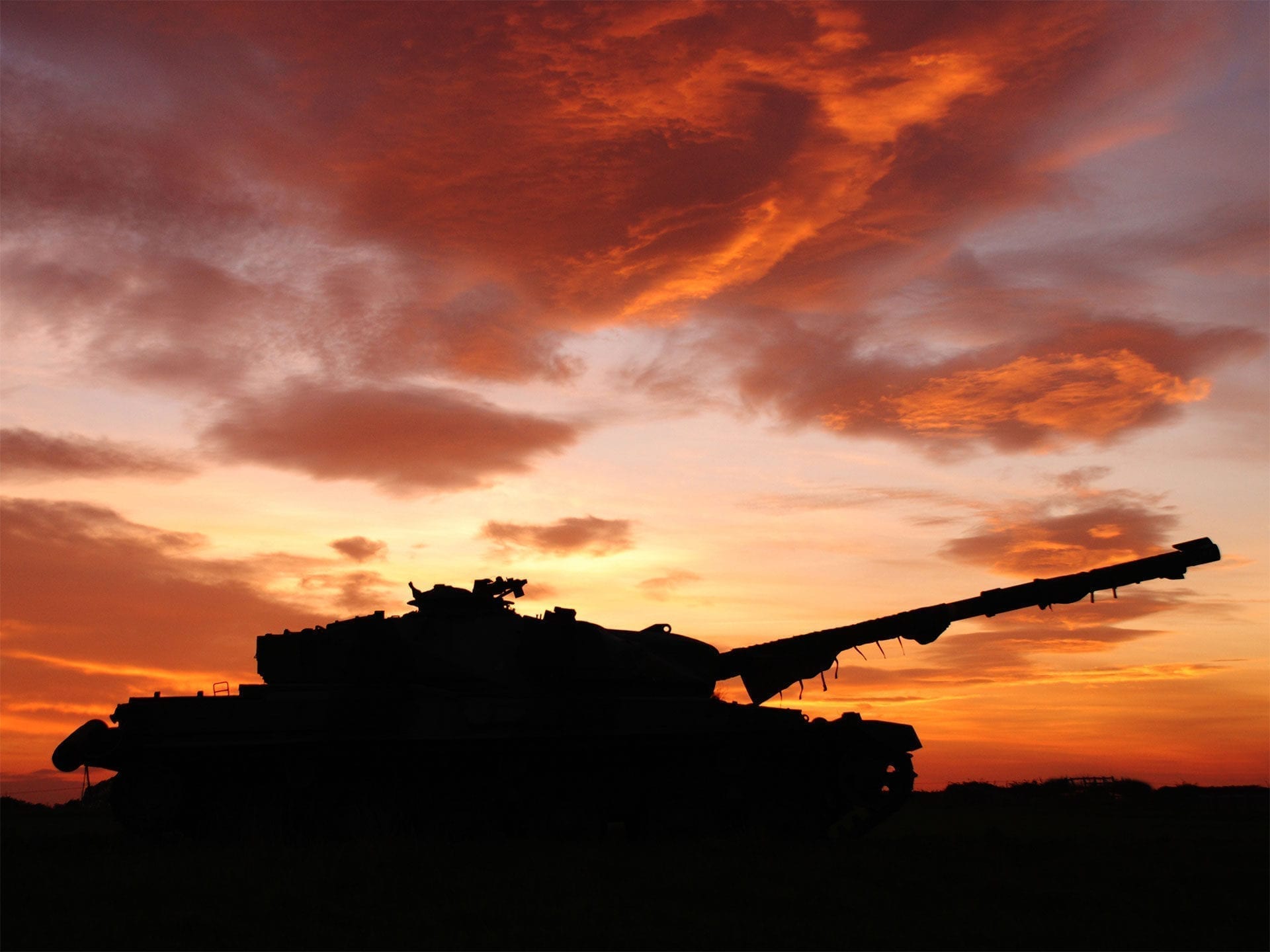 Tank with sunset showing the instruments AGI sell