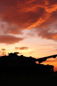 Tank with sunset showing the instruments AGI sell