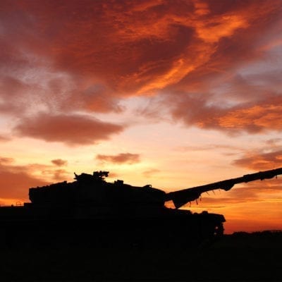 Tank with sunset showing the instruments AGI sell