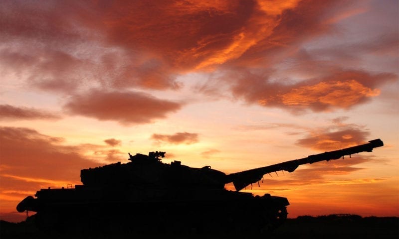 Tank with sunset showing the instruments AGI sell