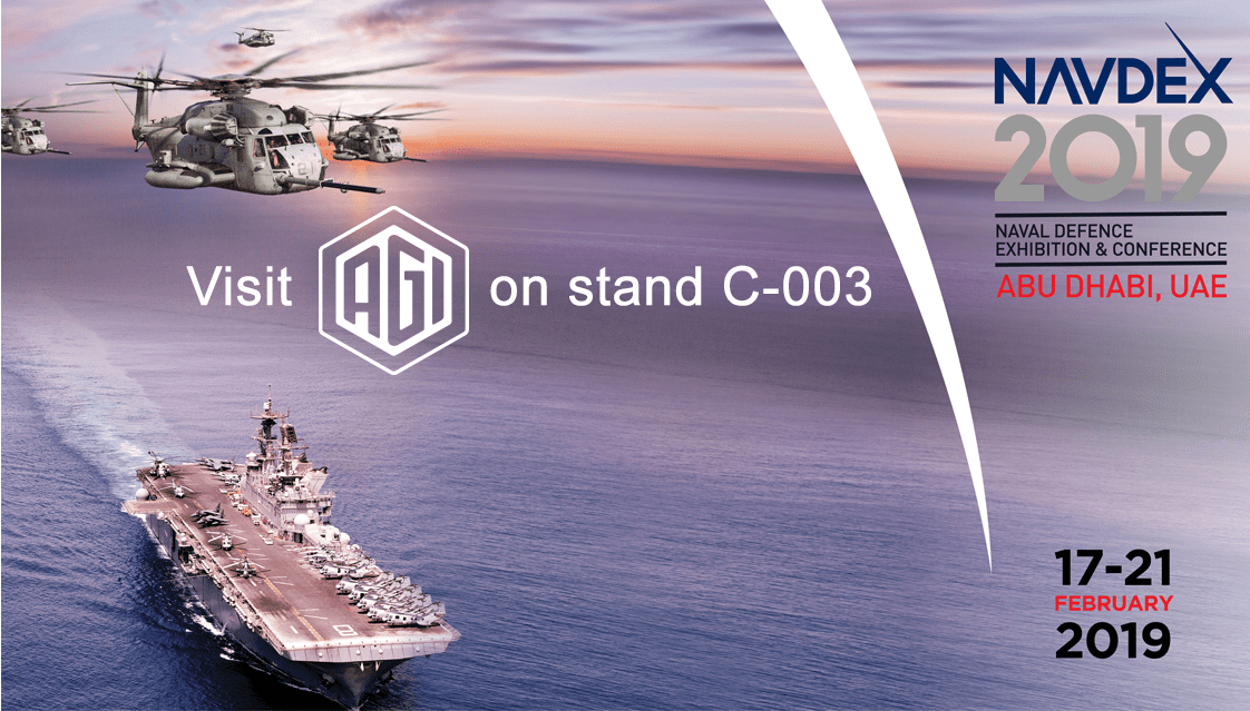 Picture of ship and helicopter over sea for Navdex Exhibition 2019