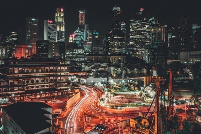 Singapore city at night Singapore city at night