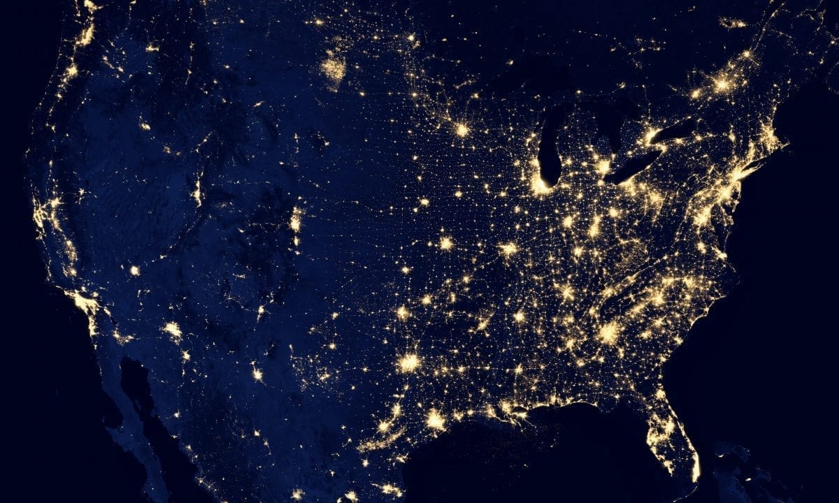 Satalite view of earth showing lights Satalite view of earth showing lights